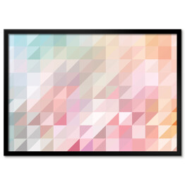 Plakat w ramie Mozaika z kolorowych trójkątów w delikatnych barwach