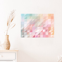Plakat samoprzylepny Mozaika z kolorowych trójkątów w delikatnych barwach