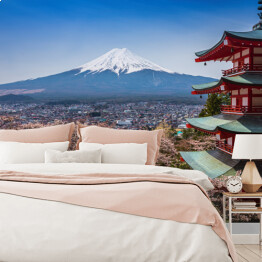 Fototapeta Kwitnące wiśnie na tle góry Fuji
