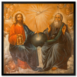 Plakat w ramie Jerozolima - obraz Świętej Trójcy z Bazyliki Grobu Świętego
