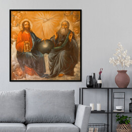 Plakat w ramie Jerozolima - obraz Świętej Trójcy z Bazyliki Grobu Świętego