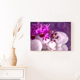 Purpurowa orchidea i niewielkie serduszko