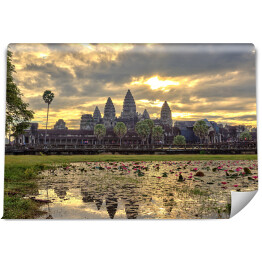 Fototapeta winylowa zmywalna Wschód słońca przy świątyni Angkor Wat, Kambodża