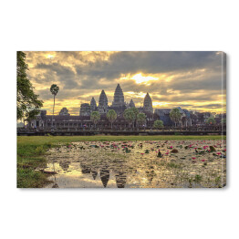 Obraz na płótnie Wschód słońca przy świątyni Angkor Wat, Kambodża
