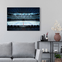Obraz na płótnie Stadion hokejowy z fanami i puste lodowisko