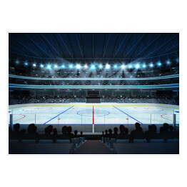 Stadion hokejowy z fanami i puste lodowisko