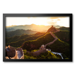 Obraz w ramie Wielki Mur oświetlony słońcem podczas zachodu