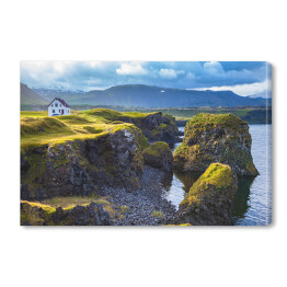Obraz na płótnie Islandzki dom na skałach