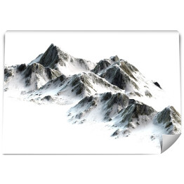 Fototapeta samoprzylepna Łańcuch górski pokryty śniegiem na białym tle
