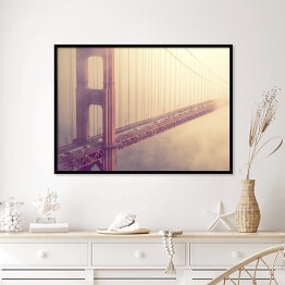 Plakat w ramie Most Golden Gate spowity mgłą