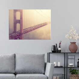 Plakat samoprzylepny Most Golden Gate spowity mgłą