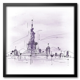 Obraz w ramie Statua wolności - szkic