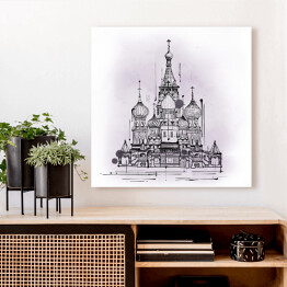 Obraz na płótnie Katedra, Moskwa, Rosja - szkic atramentem
