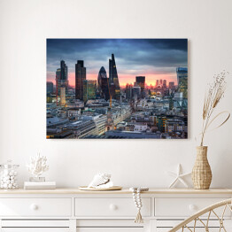 Obraz na płótnie Panorama Londynu o wschodzie słońca