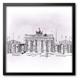 Obraz w ramie Brama Brandenburska, łuk triumfalny z Berlina