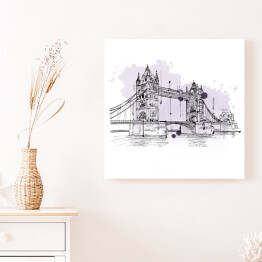 Obraz na płótnie Artystyczny szkic Tower Bridge w Londynie