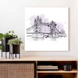 Obraz na płótnie Artystyczny szkic Tower Bridge w Londynie