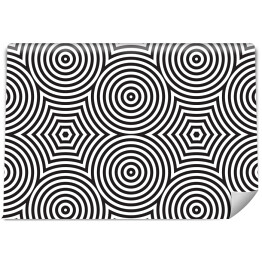 Fototapeta winylowa zmywalna Czarno-biały okrągły wzór z uporządkowanych linii