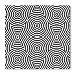 Obraz na płótnie Czarno-biały okrągły wzór z uporządkowanych linii
