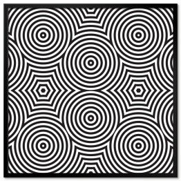 Czarno-biały okrągły wzór z uporządkowanych linii