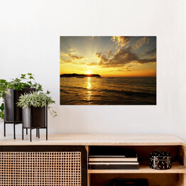 Plakat samoprzylepny Piękny zachód słońca na plaży Gapali