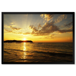 Plakat w ramie Piękny zachód słońca na plaży Gapali