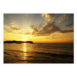 Piękny zachód słońca na plaży Gapali