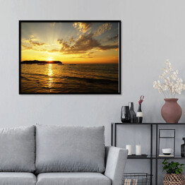Plakat w ramie Piękny zachód słońca na plaży Gapali