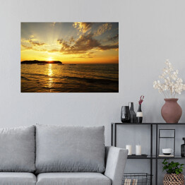 Plakat samoprzylepny Piękny zachód słońca na plaży Gapali