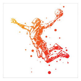 Plakat samoprzylepny Skaczący zawodnik - ilustracja w ciepłych barwach