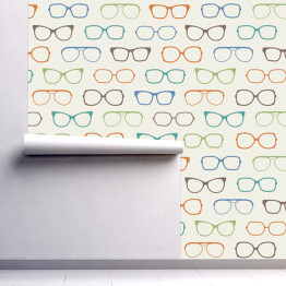 Tapeta samoprzylepna w rolce Kolorowe okulary na jasnym kremowym tle