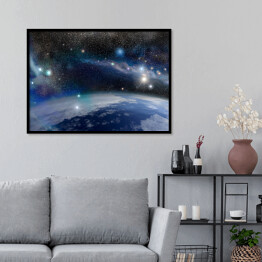 Plakat w ramie Niebieska planeta w kosmosie