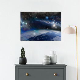 Plakat Niebieska planeta w kosmosie