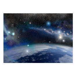 Plakat samoprzylepny Niebieska planeta w kosmosie
