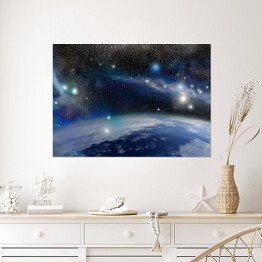 Plakat Niebieska planeta w kosmosie