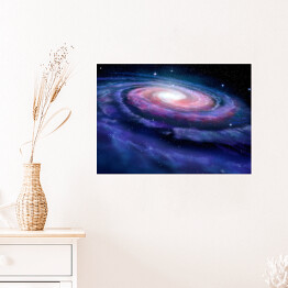 Plakat Galaktyka spiralna - ilustracja Drogi Mlecznej