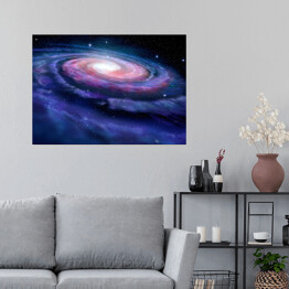 Plakat Galaktyka spiralna - ilustracja Drogi Mlecznej