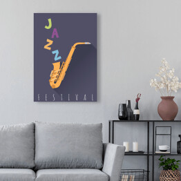 Obraz na płótnie Festiwal Jazzowy - ilustracja z saksofonem