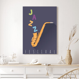 Obraz na płótnie Festiwal Jazzowy - ilustracja z saksofonem