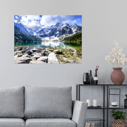 Plakat samoprzylepny Skalisty krajobraz jeziora