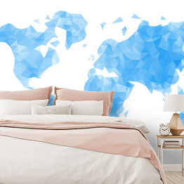 Fototapeta samoprzylepna Mapa świata w odcieniach koloru niebieskiego