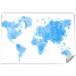 Fototapeta samoprzylepna Mapa świata w odcieniach koloru niebieskiego