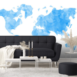 Fototapeta winylowa zmywalna Mapa świata w odcieniach koloru niebieskiego