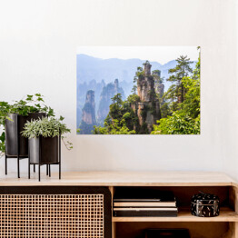 Plakat samoprzylepny Góry skalne w Parku Narodowym, Chiny