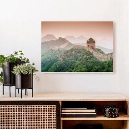 Obraz na płótnie Wielki Mur Chiński spowity mgłą