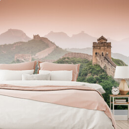 Fototapeta winylowa zmywalna Wielki Mur Chiński spowity mgłą