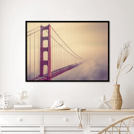 Plakat w ramie Golden Gate znikające w oddali we mgle