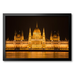 Obraz w ramie Parlament węgierski nocą