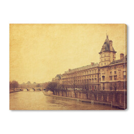 Obraz na płótnie Wonton w pobliżu Pont Neuf w stylu retro w Paryżu we Francja 