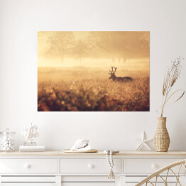 Plakat samoprzylepny Krajobraz z jeleniem